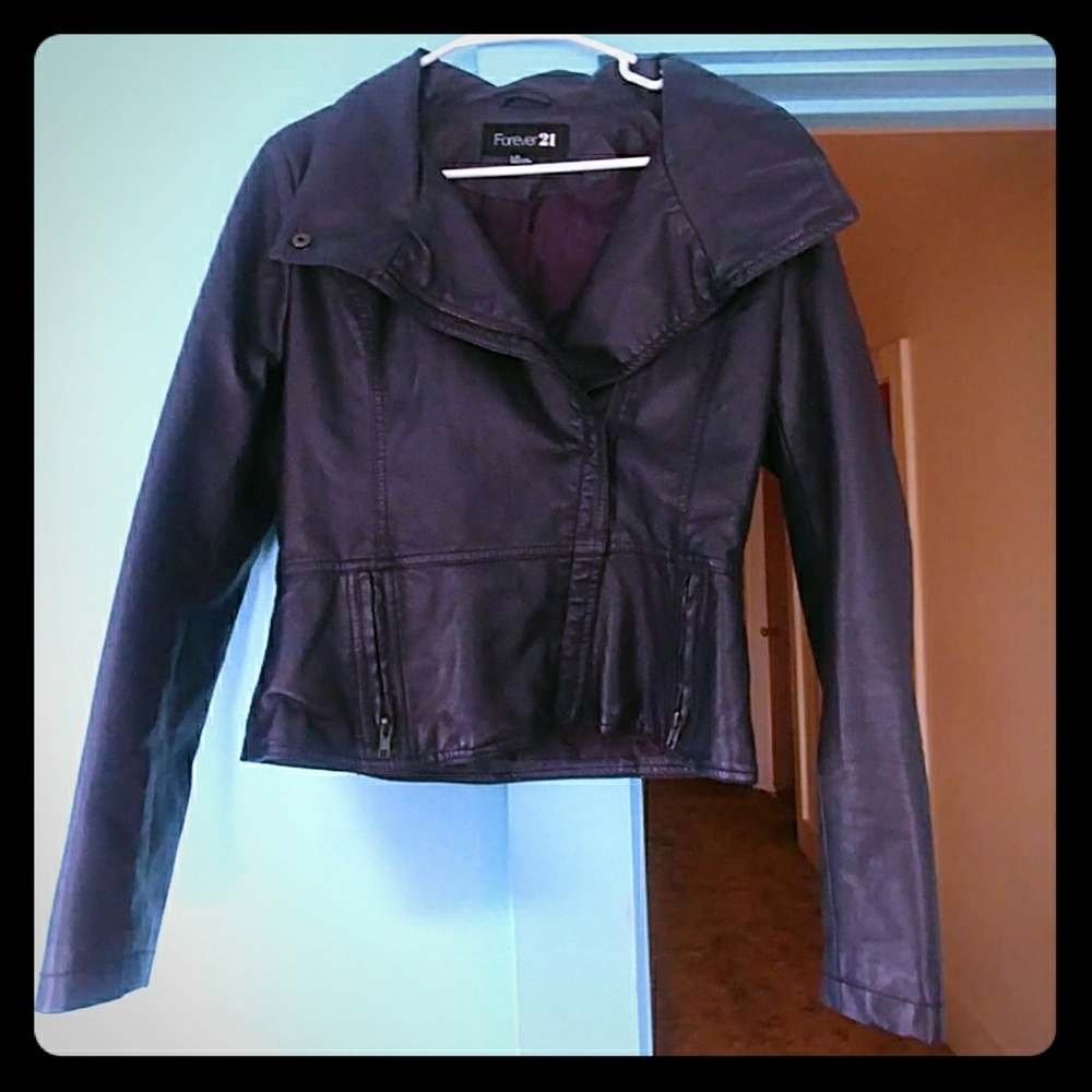 Forever 21 Faux Leather Purple Jacket